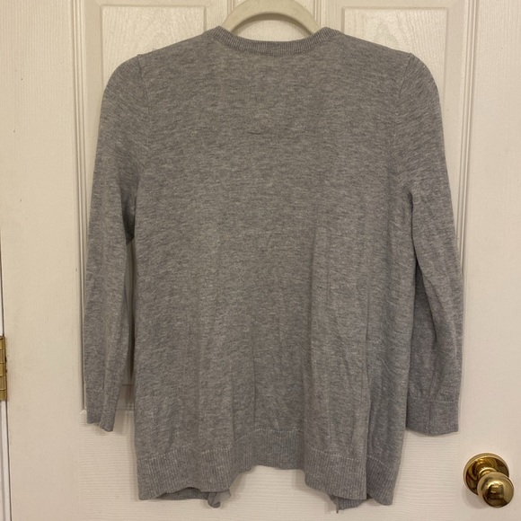 Abercrombie and Fitch Ruffle Open Front Grey Cardigan - Picture 6 of 6